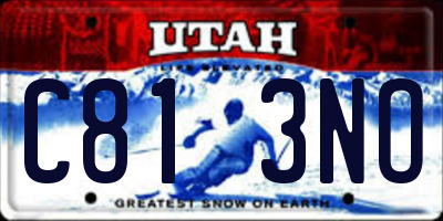 UT license plate C813NO