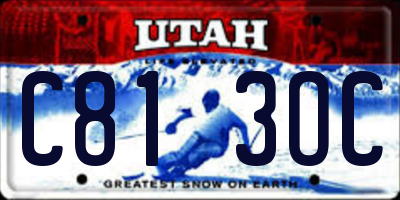 UT license plate C813OC