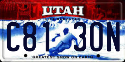 UT license plate C813ON