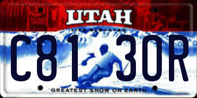 UT license plate C813OR