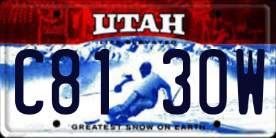 UT license plate C813OW