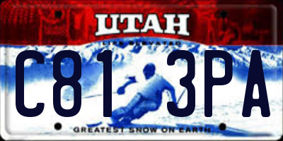 UT license plate C813PA