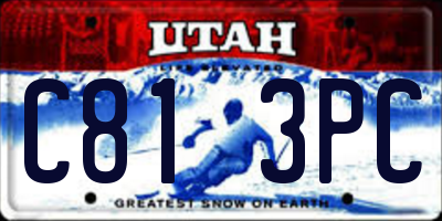 UT license plate C813PC