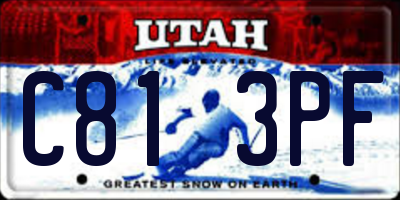 UT license plate C813PF