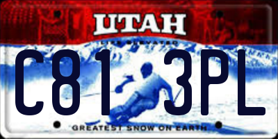 UT license plate C813PL