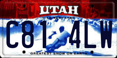UT license plate C814LW