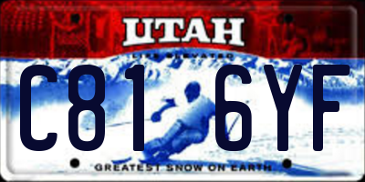 UT license plate C816YF