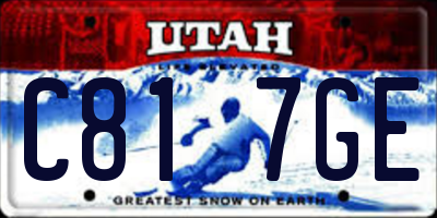 UT license plate C817GE