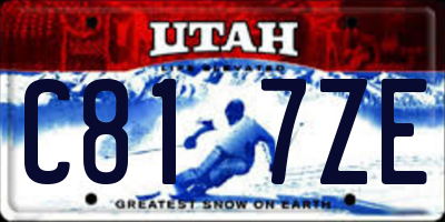 UT license plate C817ZE