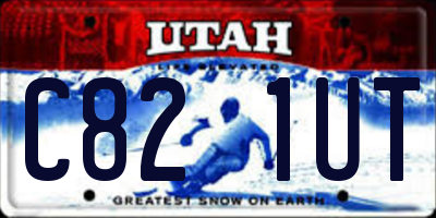 UT license plate C821UT