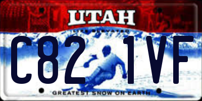 UT license plate C821VF