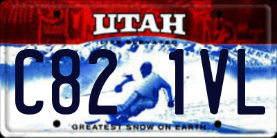 UT license plate C821VL