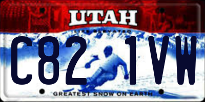 UT license plate C821VW