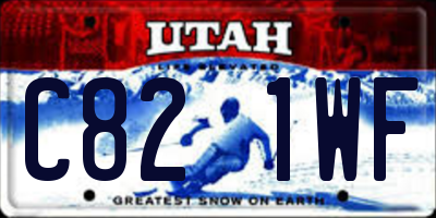UT license plate C821WF