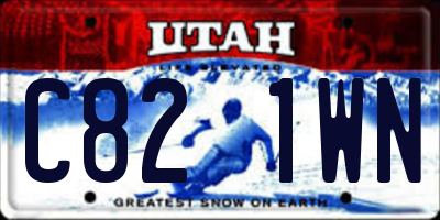 UT license plate C821WN