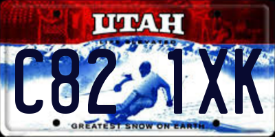 UT license plate C821XK