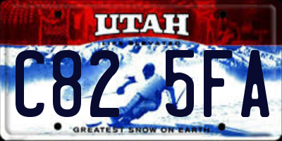 UT license plate C825FA