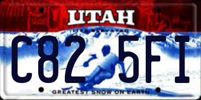 UT license plate C825FI