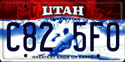 UT license plate C825FO