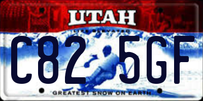 UT license plate C825GF