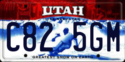 UT license plate C825GM