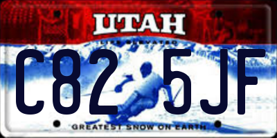 UT license plate C825JF