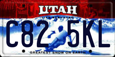 UT license plate C825KL