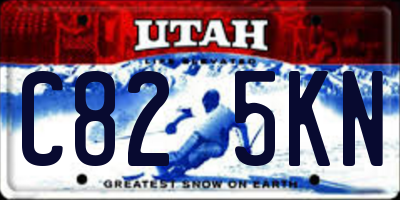 UT license plate C825KN