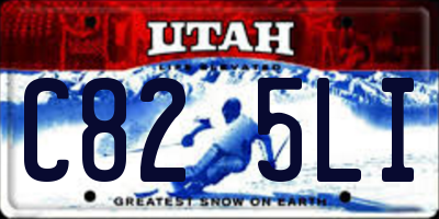UT license plate C825LI
