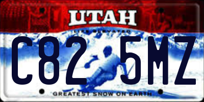 UT license plate C825MZ