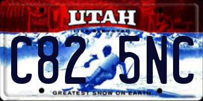 UT license plate C825NC