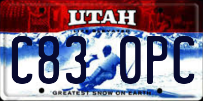 UT license plate C830PC