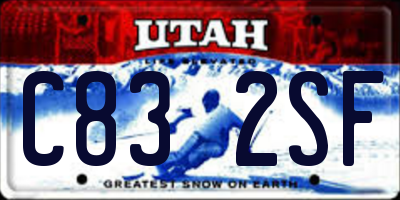 UT license plate C832SF