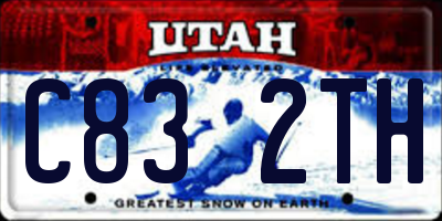UT license plate C832TH