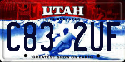 UT license plate C832UF