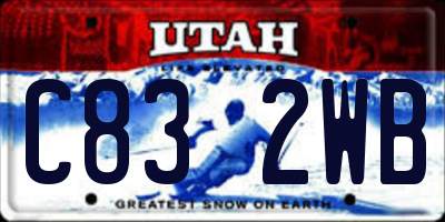 UT license plate C832WB