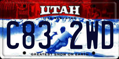 UT license plate C832WD