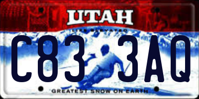 UT license plate C833AQ