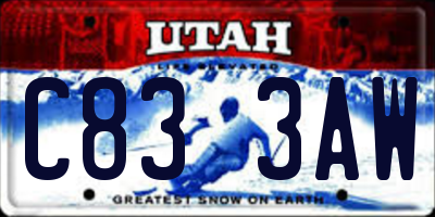 UT license plate C833AW