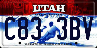 UT license plate C833BV