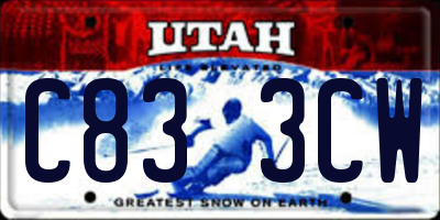 UT license plate C833CW