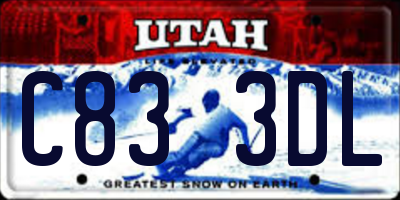 UT license plate C833DL