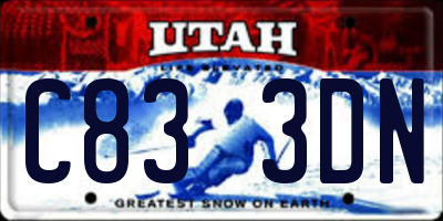 UT license plate C833DN