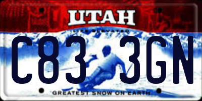 UT license plate C833GN