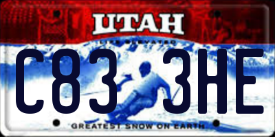 UT license plate C833HE