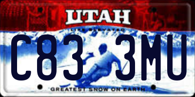 UT license plate C833MU