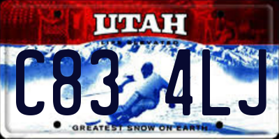 UT license plate C834LJ