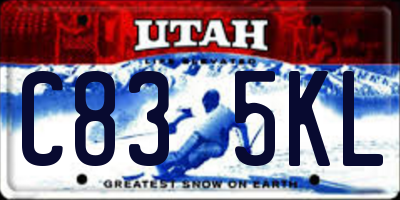 UT license plate C835KL