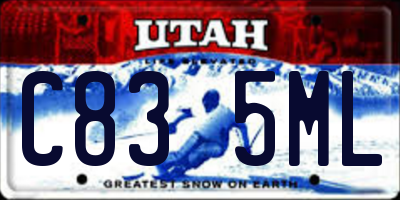 UT license plate C835ML