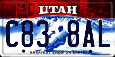 UT license plate C838AL